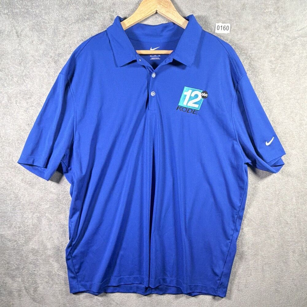 Nike Men's Blue 2XL Short Sleeve Polo Shirt Embroidered Logo Golf